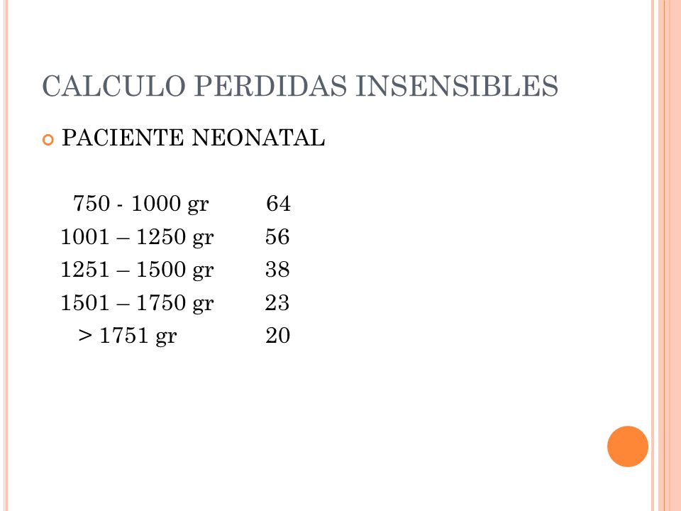 Calcular perdida de peso en neonatos
